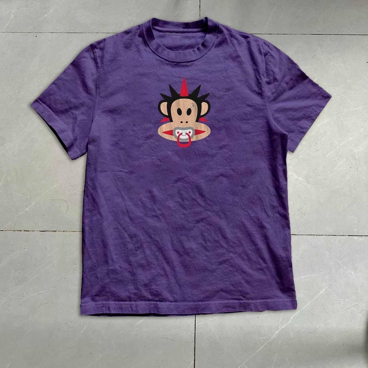 Paul Frank Purple monkey Cartoon Retro Unisex T-shirt S-5XL Unisex T-Shirt L