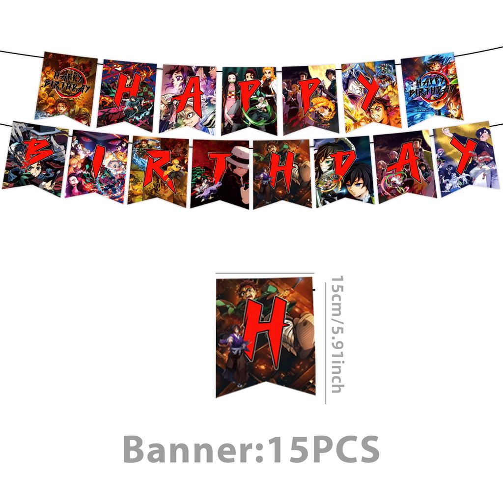 Anime Dämon Geburtstagsparty Dekoration Einweg-Geschirr Teller Tischdecke Becher Serviette Babyparty Kinder Partygeschenke Zubehör