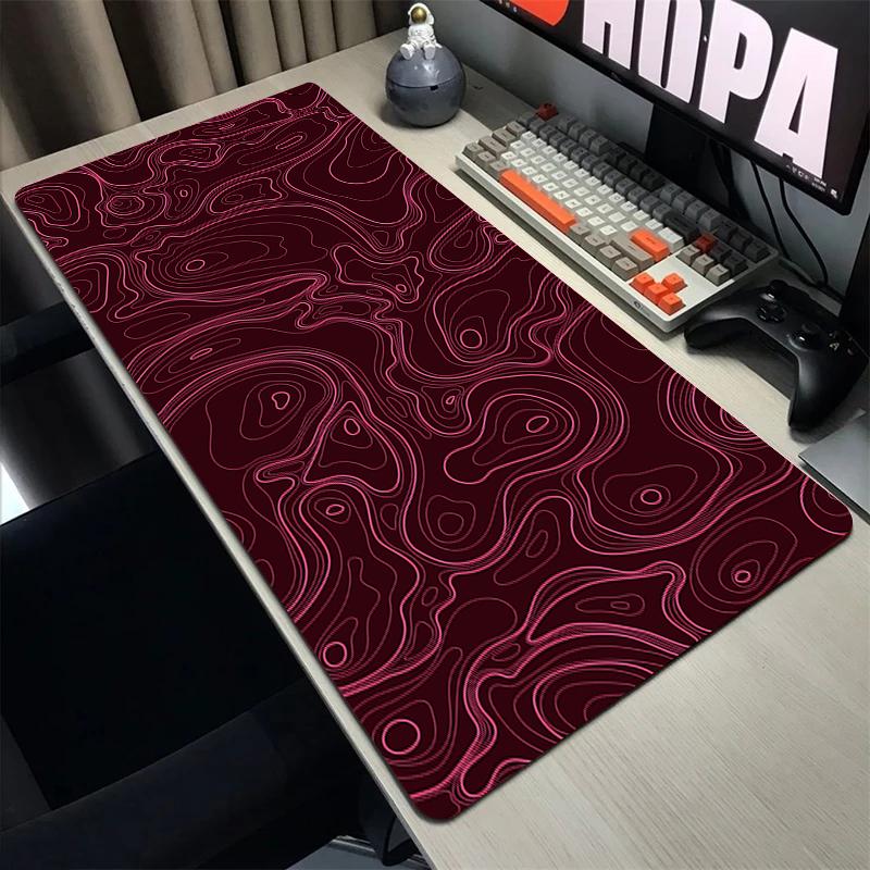 Topographic Map Art Mouse Pad Gamer Mousepad Pc Gaming Accesorios Desk Mat Computer Keyboard Deskmat Locking Edge Soft Mause Ped