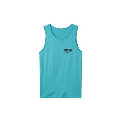 Soft Knit Comfortable Breathable Basketball Vest With Back Print Men Tops Nebula-Blue FJ2301-367