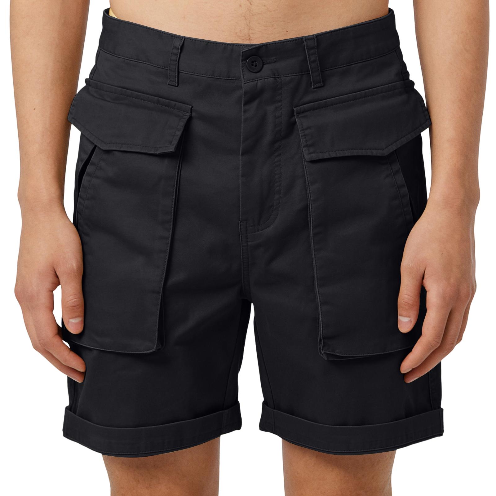 

Men s Loose Casual Multi-Pocket Stretch Cargo Shorts 33 чорний