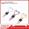 Heart-Shaped Gold Zinc Alloy Wine Stopper with Customizable Silicone Seal