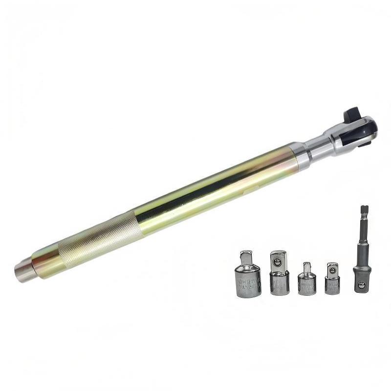 Manual Pneumatic Extended Ratchet Wrench Wide Compatibility Anti-Slip Handle Socket Adapters for Household Maintenance