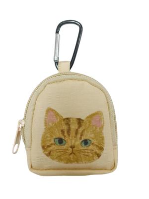 YouYouWu Carabiner Mini Earphone Cute Bag Attachable Mini Backpack with Accessory Coin and Inner Pocket Tabby Pouch, Case, Storage, Purse, (7x9x3cm,