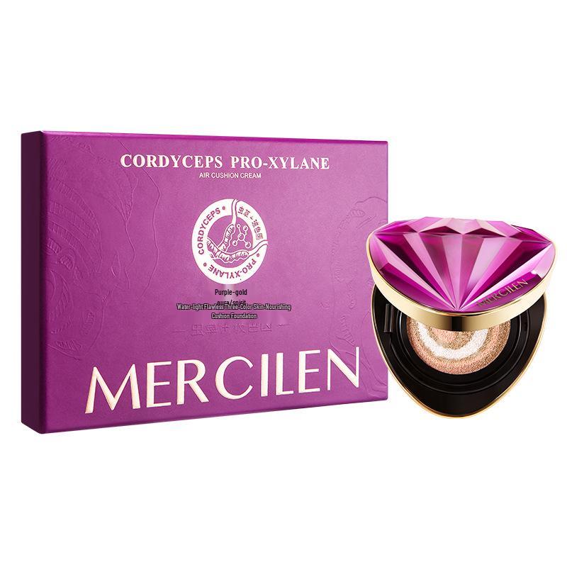 Увлажняющий тональный крем-кушон Mengxi Blue Water Glow - Натуральное, стойкое покрытие. 15g + 15g/box фиолетовый