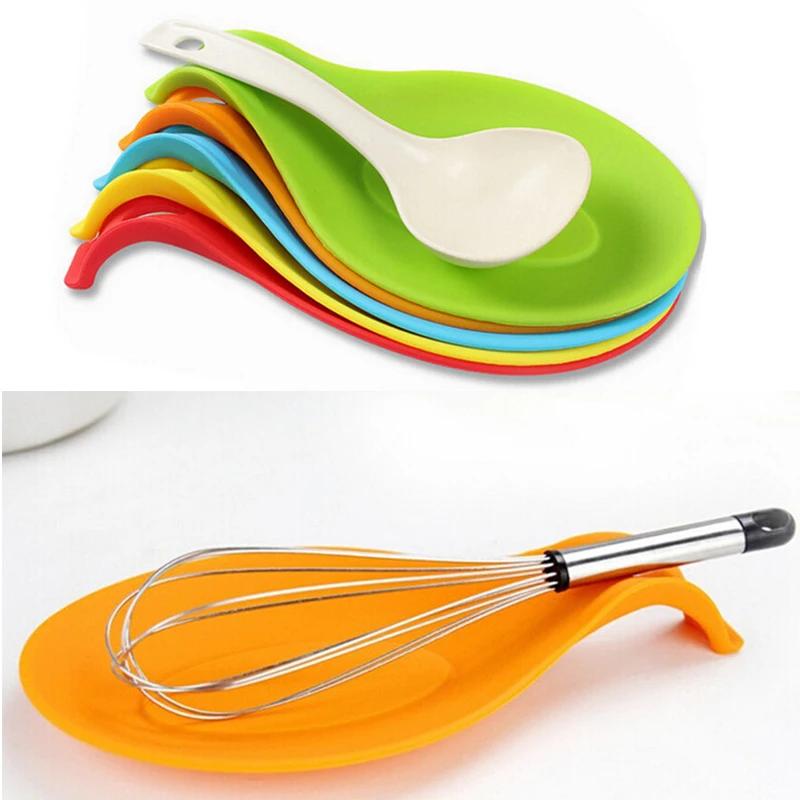Silicone Heat-Resistant Stove Organizer- Utensil Holder & Cookware Stand w/ Spoon Shelf & Anti-Slip Mat Kitchen Gadget