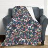 Horse Blanket Gifts for Girls Women Western Horses Flowers Animal Fleece Flannel Throw Blankets Soft Lightweight Horse Plush Stu