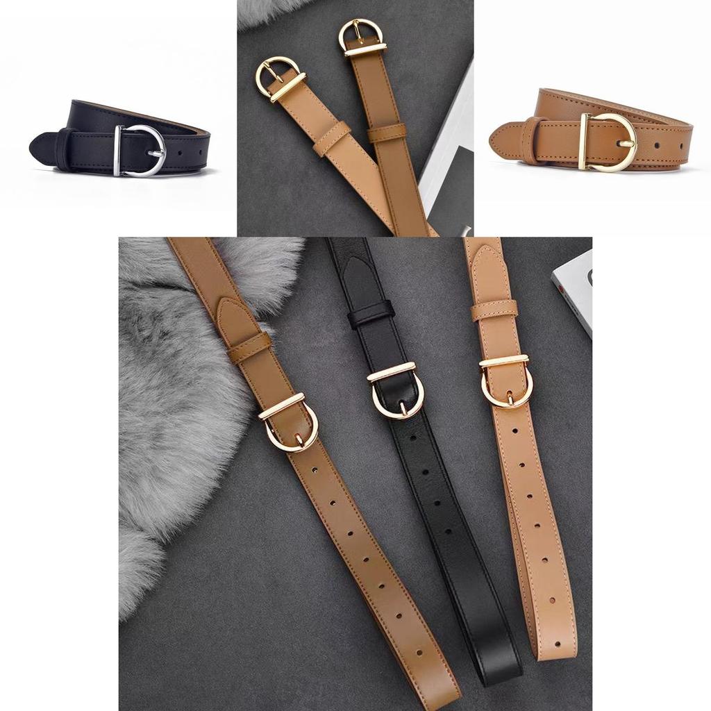 Fashion Ladies Pu Belt With Alloy Circular Buckle For Casual Office Wear