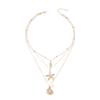 Niche Ocean Series Starfish Shell Conch Pendant Necklace Women's Summer Vacation Style Jewelry