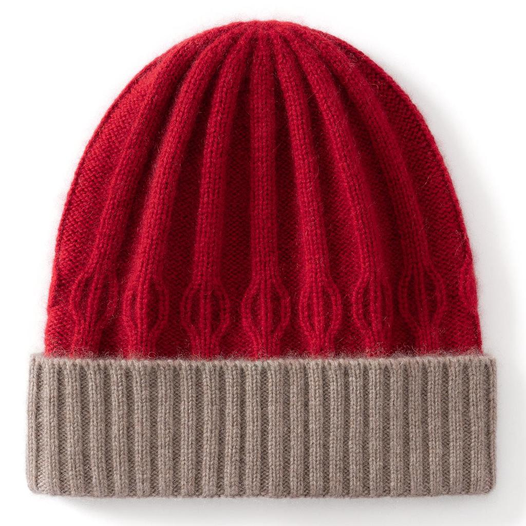 2025 Autumn/Winter Cashmere Kids' Knitted Turban Hat - Cute, Folded Edge, Unisex Hat