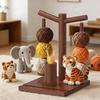 Wooden Yarn Holder Magnetic Rotating Yarn Spinner with 2 Spindles Yarn Dispenser with Phone Stand for Knitting And Crocheting