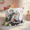 NNatsumes Book Of Friends Cushion Cover Silky Short Plush Invisible Zipper Dustproof Sofa Pillow Case For Home Decor