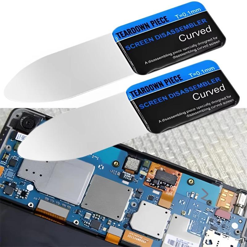 1/3Pcs Mobile Phone Curved LCD Screen Spudger Opening Pry Card Tools Ultra Thin Flexible Mobile Phone Disassemble Steel Metal