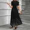 Short Sleeve Women's Dress Casual Flowy A-Line Midi Tshirt Dresses With Pockets Crewneck Vocation Boho Beach Sundress