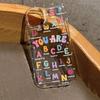 Colorful Slogan Print Clear Phone Case For iPhone 17 16 15 14 13 12 11 Pro Max Air 7 8 SE2 15 14 16 Plus Shockproof Soft Cover