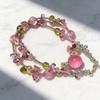 Sweet Pink Necklace Mixed-Color Korean Necklace Fruit Beaded Necklace Korean-Style For Beach Trips Holiday Parties Spring
