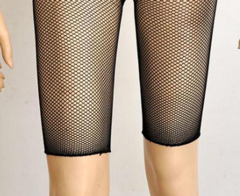Womens Sexy 1/3 Fishnet Pantyhose Anti Chafing Footless Black Small Mesh Fishnets Tights Fish Net Stockings
