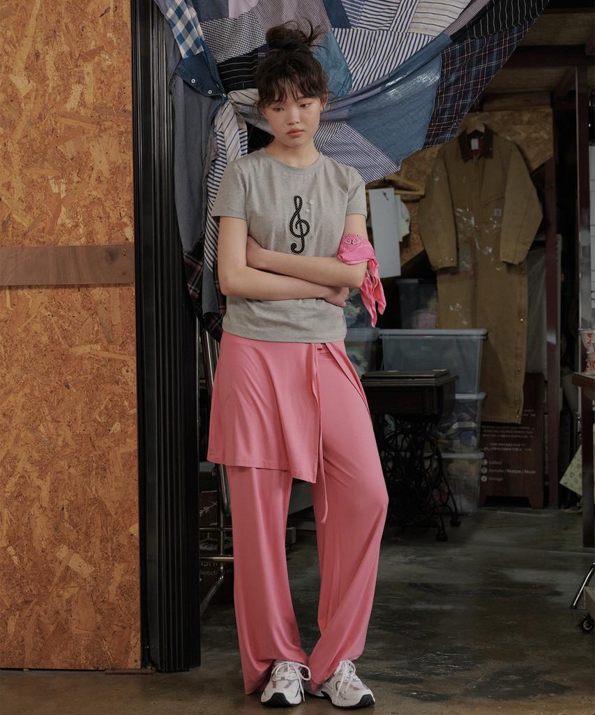 Okkitteu Music Note T-Shirt Gray