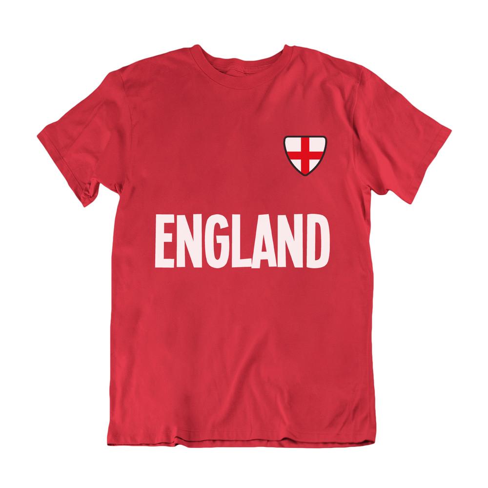 

Adult or Kids ENGLAND Country Name Badge Football T-Shirt 2024 World Eudo Cup M