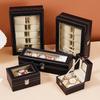 Watch Box Watch Organizer With Lock Removable Pillows Synthetic Leather Storage Case For Men Travel Gifts