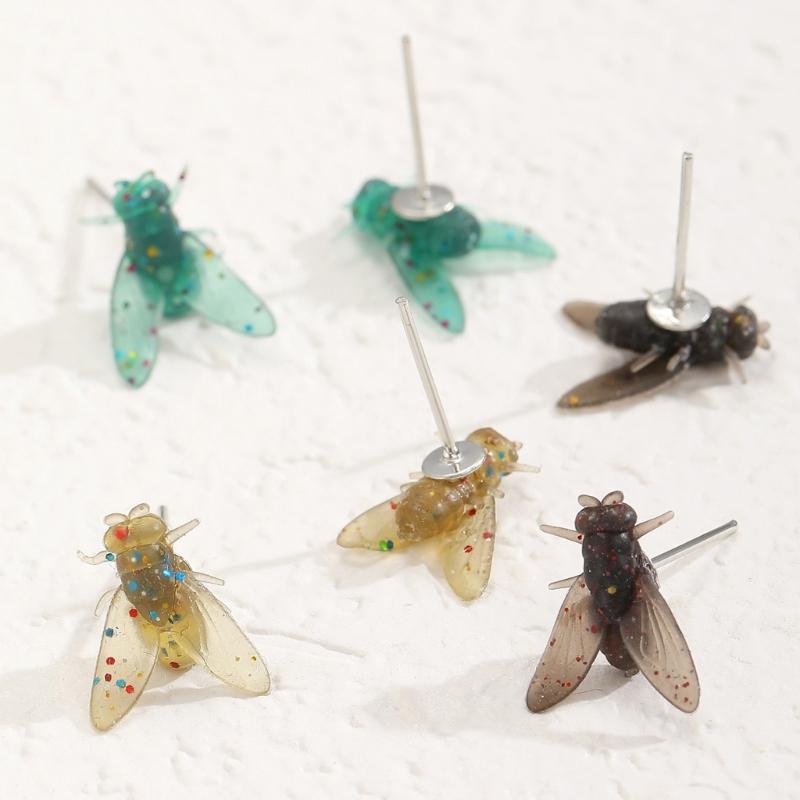 1 Paar Abstrakte Kleine Fliegen-Simulations-Ohrringe aus Edelstahl für Komfortables Tragen Lustige Schmuck-Accessoires