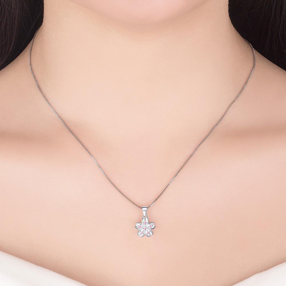 Silver Plated Necklace Pendant Accessories Cute Sweet Spring Item Jewelry, Female
