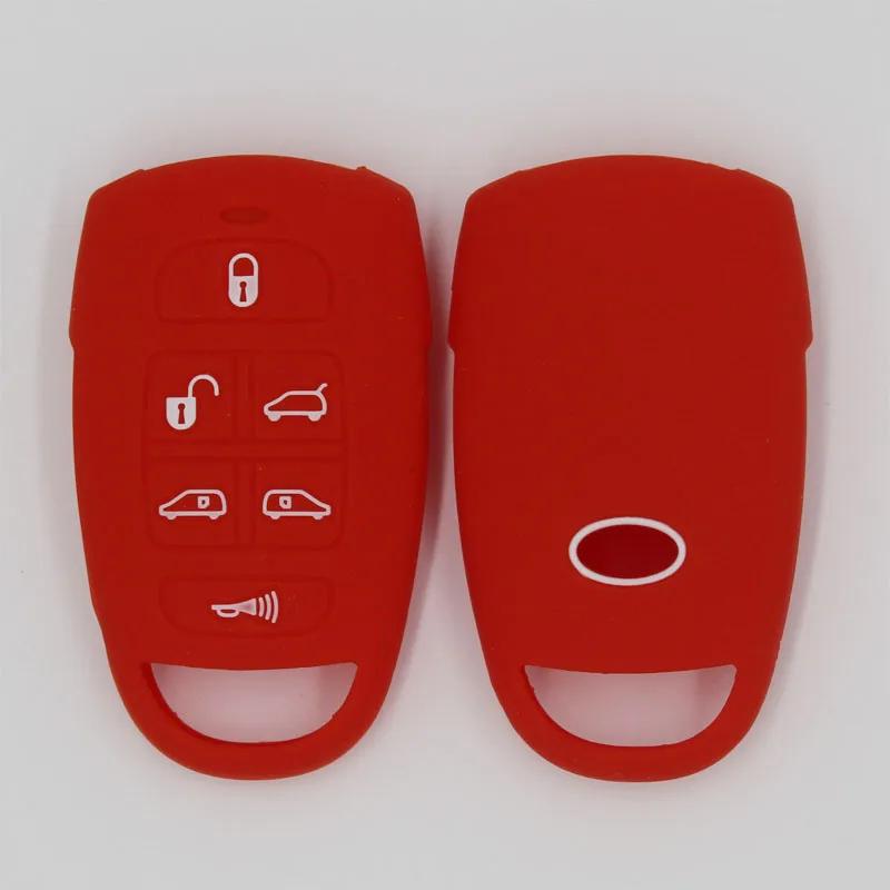 

Silicone rubber Car Key Cover Case Holder Bag Shell Skin for Hyundai for Kia Sedona Mini Van 6 Buttons Smart Remote Key