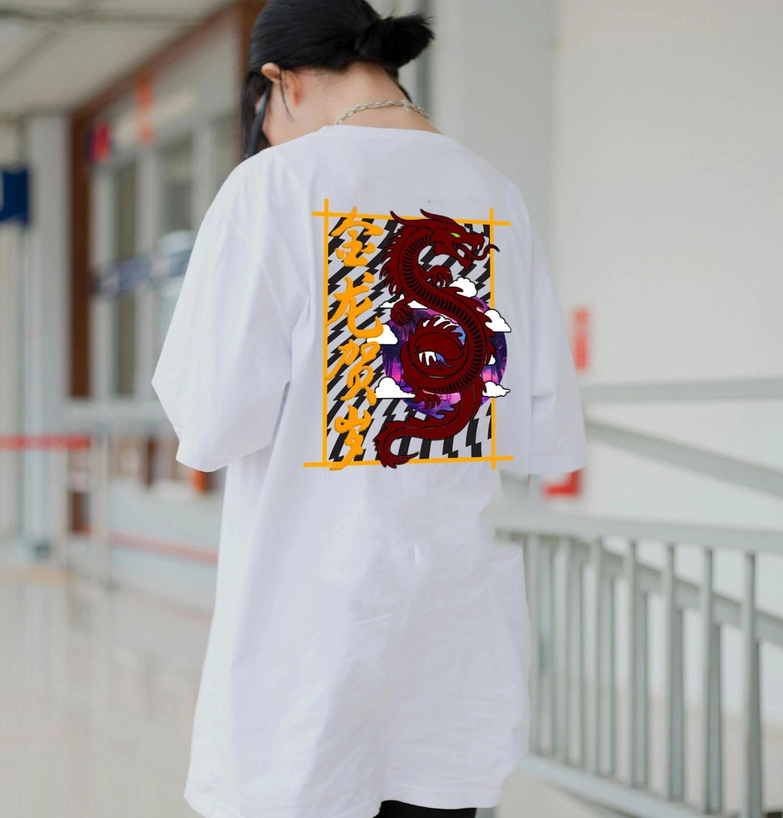 

Unisex Slim Fit T-Shirt - Year Of The Dragon V2 Original Student Summer Crewneck L