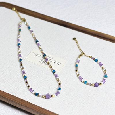 Exquisite Amethyst Beaded Clavicle Necklace: Japanese-Korean Style with High-End Design