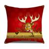 New Red and White Christmas Pillowcase Homewares Cartoon Elk Linen Sofa Pillowcase