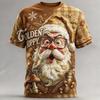 Men Christmas Short Sleeve T-shirt Santa Print Tee Snowflake Xmas Pattern Casual Tops Ugly Christmas Outfit Holiday Gift for Men