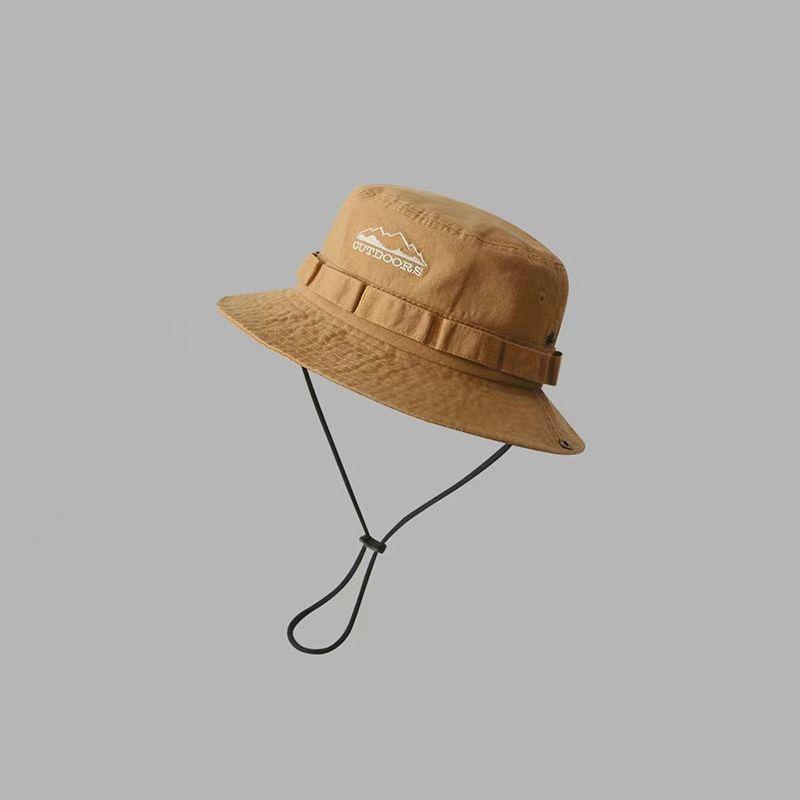 Fisherman Sun Protection Embroidered Outdoor Cowboy Hat for Camping and Mountaineering