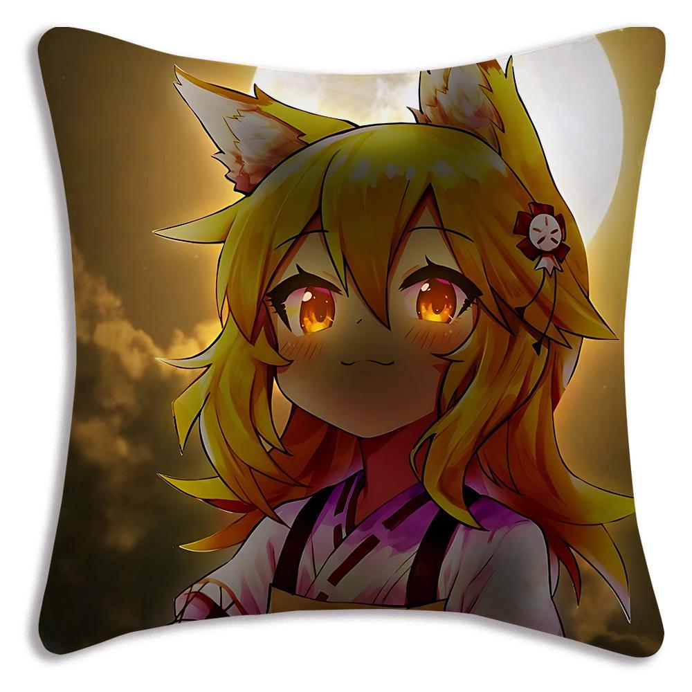 Cute The H-Helpful Fox Senko San Pillow Covers Cartoon Sofa Decorative Home Double-sided Printing Short Plush Cute Cushion Cover