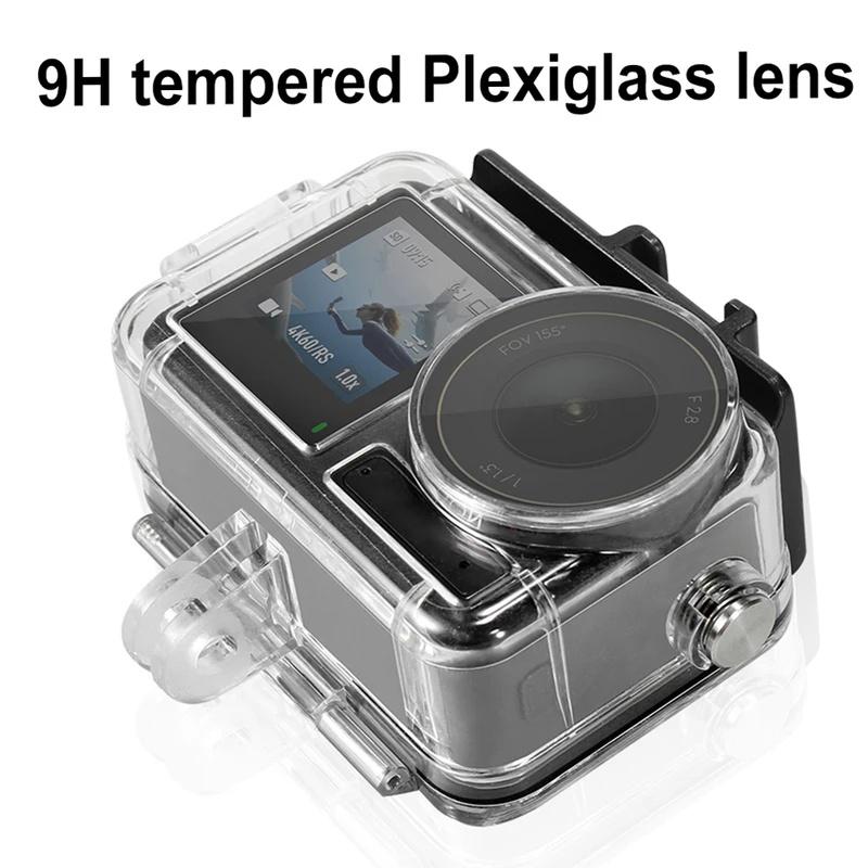 60M Diving Waterproof Protective Housing Case with Anti‑Fog Inserts for DJI Action 5 Pro 4 3, Underwater Camera Accessories