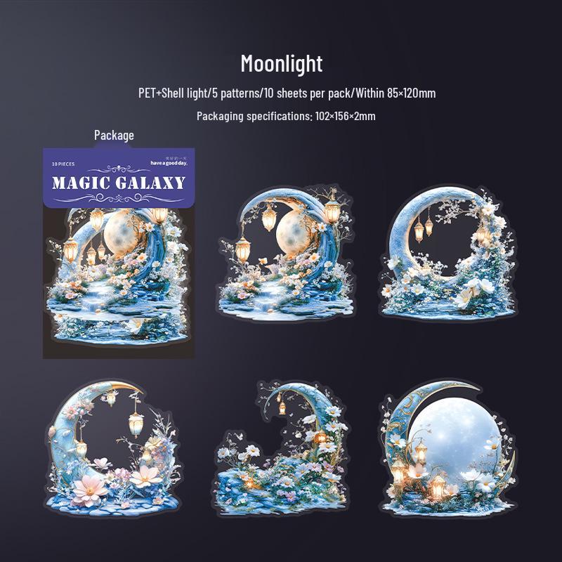 Magic Star River Seashell Light Stickers - Ocean Theme, 6 Styles