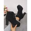 Lace-up High-heeled Boots Plus Size Thick Heels 2025 Winter New Fashion Boots for Women