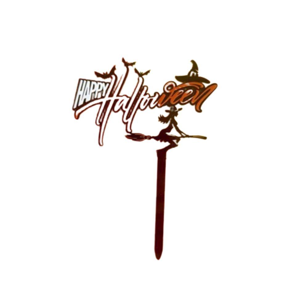 Cartoon Happy Halloween Cake Toppers Acrylic Cake Insertion Flag  Halloween Party Decoration