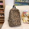 Schoolbag1011 new retro leopard print backpack women's large capacity student schoolbag trendy fashion corduroy backpack
