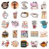 50 Coffee-Themed Doodle Stickers - Korean INS Style, Waterproof, Perfect for DIY Notebooks