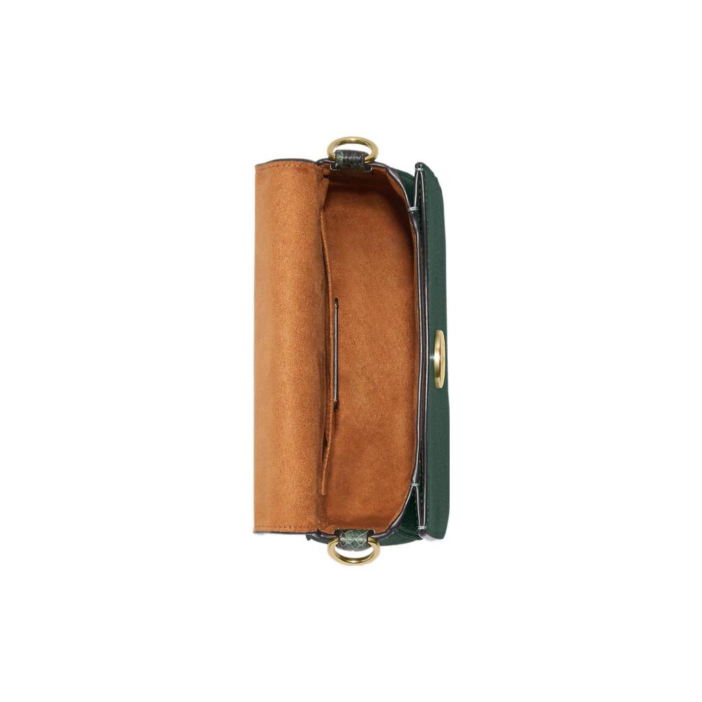 Coach Saddle 24 Multifunctional Pocket With Snap Closure Women Shoulder Bag Dark-Green CE566-IMV1Y