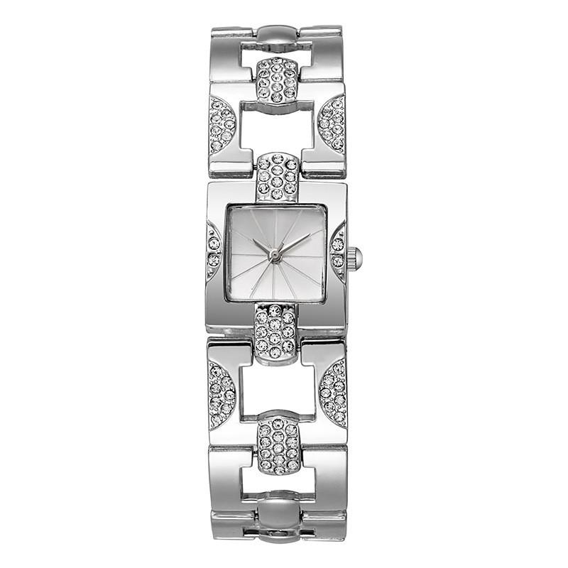 Retro Womens Square Dial Watch With Alloy Case And Stainless Steel Buckle For Daily Use