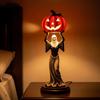 Pumpkin Night Light Halloween Horror Skeleton Ghost Witch Pumpkin Lantern Resin LED Tabletop Lamp for Gothic Room Desk Decorr