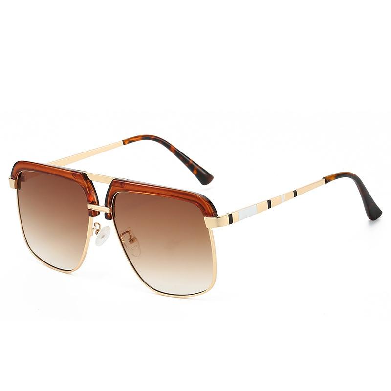 

Luxury Tortoiseshell Gradient Oval Women Sunglasses Retro Double-Bridge Thin Frame Trend Versatile Men Sun Glasses Uv400 as picture