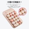 Cute 2.4G Wireless Numeric Keypad with Receiver, 18 Keys, Membrane, Stylish, Colorful, Quiet, Compatible with PCs and Laptops (Milk Tea)