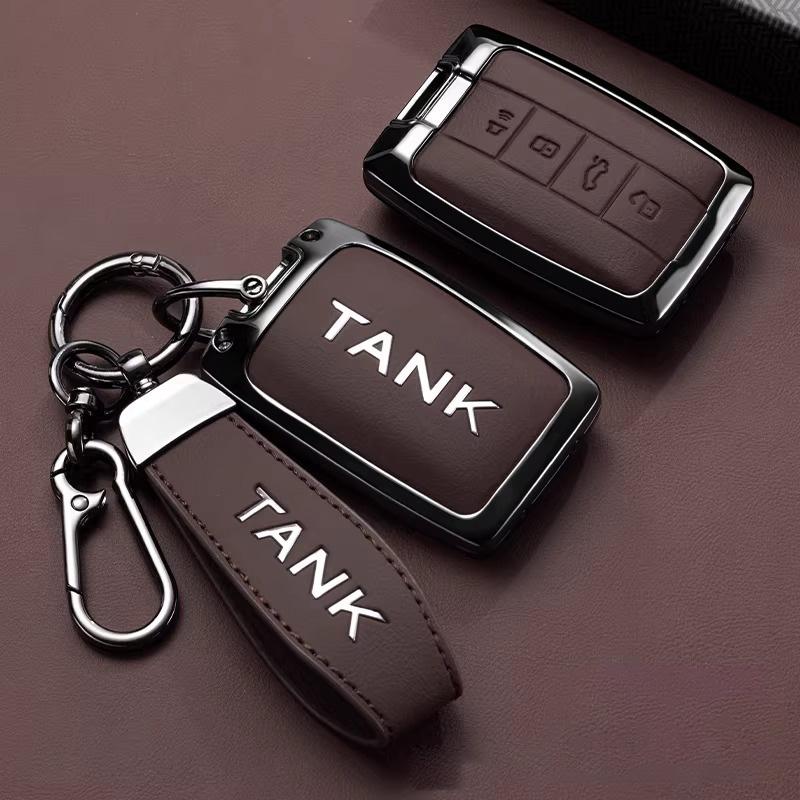 Zinc Alloy Car Key Case Fob For Great Wall Gwm Wey Tank 300 500 Tank300 Tank500 Keychain Cover Shell Accessories