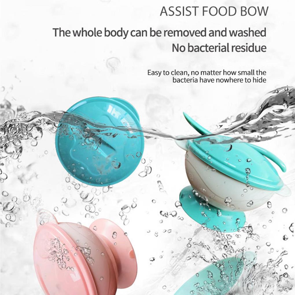 Dish Set Baby Bowl Eating Assist Fine Workmanship No Burrs Smooth Surface Tableware Sucker Base Plate Suction Feeding Bowls
