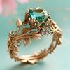 with Green Stone Trendy Rings Fade-Resistant Personalized Rings  Jewelry Accessories