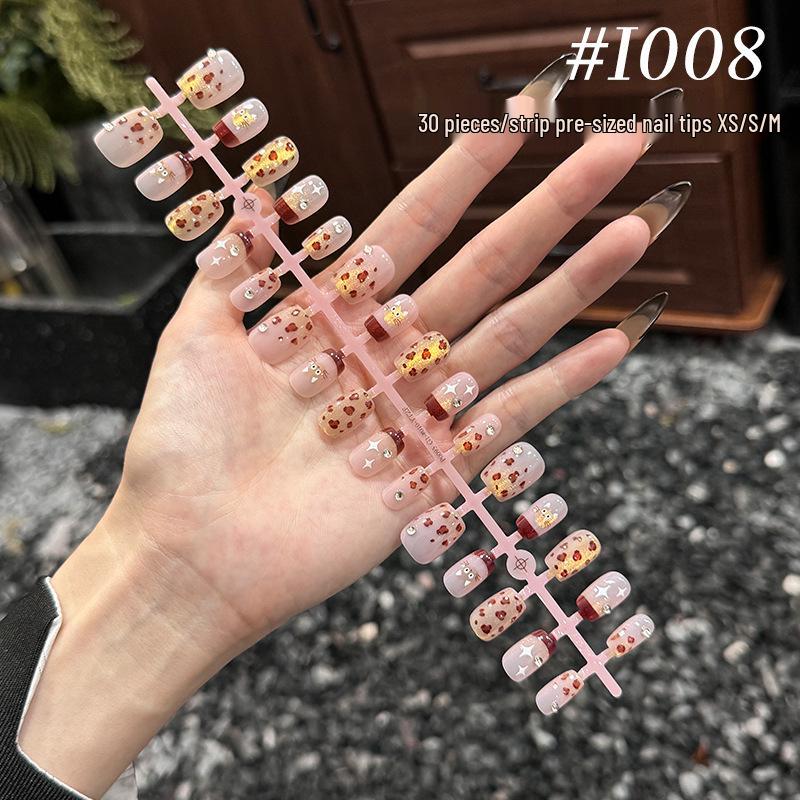 Rhinestone Gradient Blush Mermaid Cat-Eye Camellia Lily Nail Stickers - Set of 30 Pieces