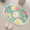 Diatomite Floral Bath Mat Bathroom Absorbent Foot Mats Quick Dry Toilet Rug Shower Carpet For Living Room Doormat Washable