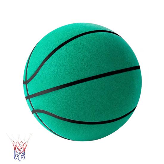 

Тихий комнатный баскетбол Бесшумный тренировочный мяч из пены Нескользящий Контроль отскока Баскетбольный мяч для домашних тренировок M зелёный